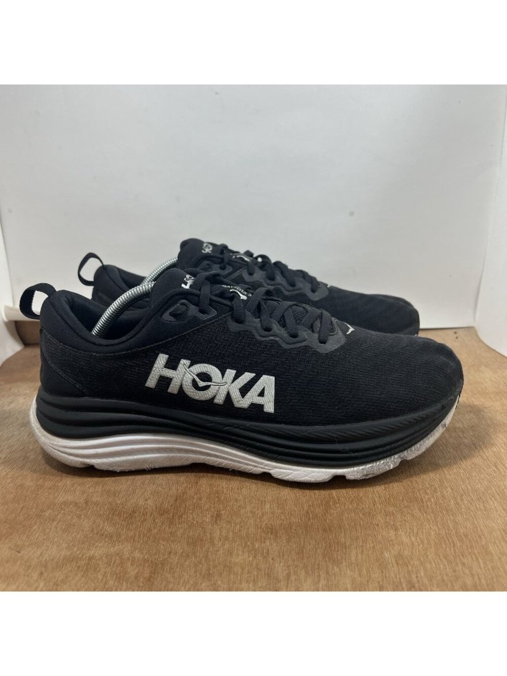 Hoka One One Gaviota 5 Shoes Mens 11 2E Wide  Black Running Sneaker Lace Up